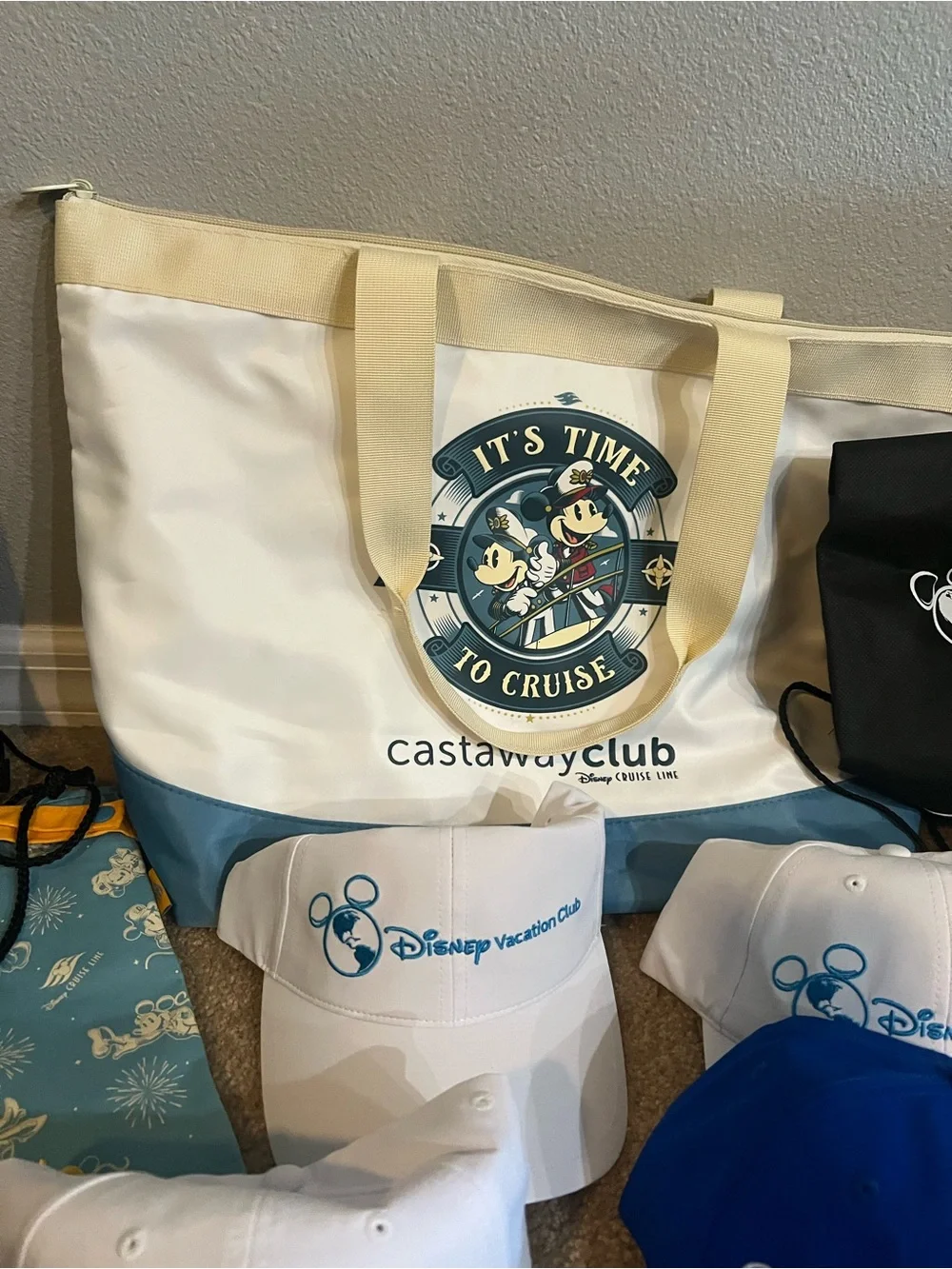 Disney Vacation Club Swag NEW - hats, wet/dry bag, beach bag, sling bag, lanyard